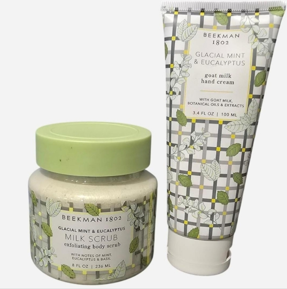 ⚠️SALE⚠️Beekman 1802 Glacial Mint & Eucalyptus Milk Scrub and Hand Cream bundle